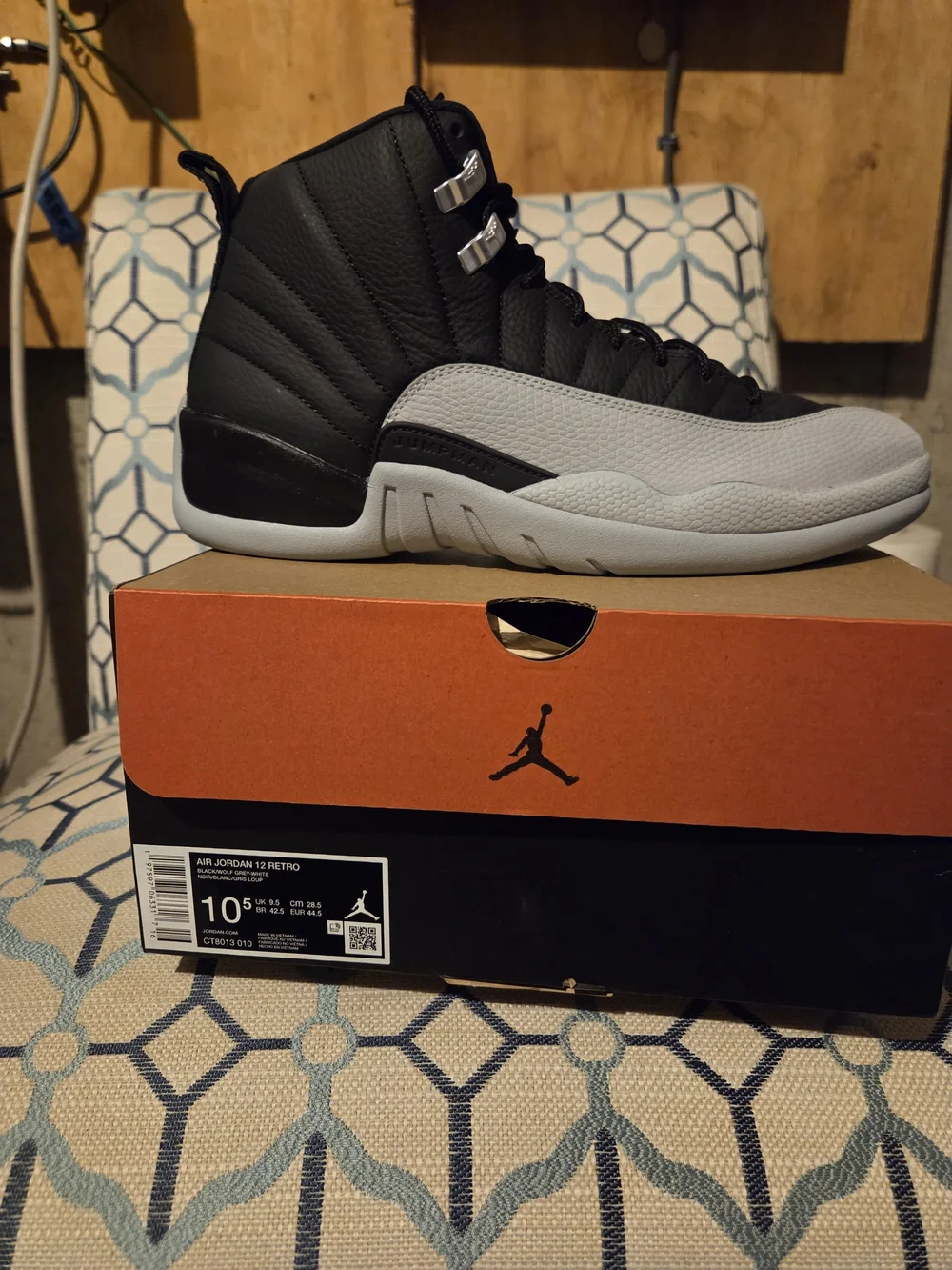 Jordan 12 Men’s Retro High-Top Sneakers - Black and Gray